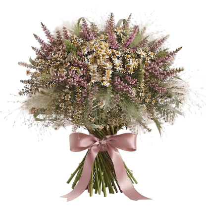 Daisy Tanacetum with Pink Erica Bouquet