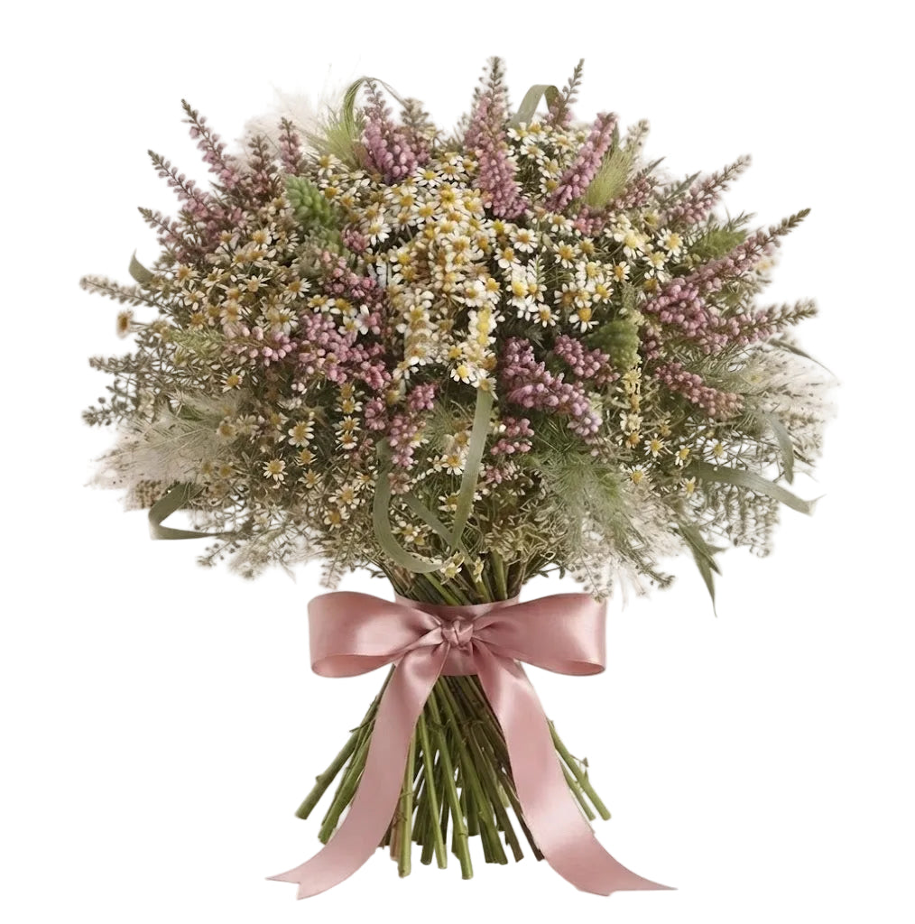 Daisy Tanacetum with Pink Erica Bouquet