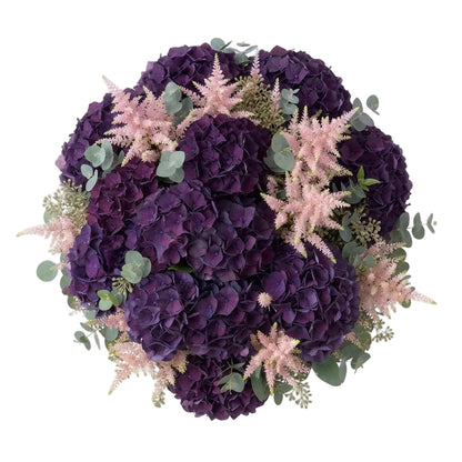 Deep Purple Hydrangea with Astilbe Bouquet