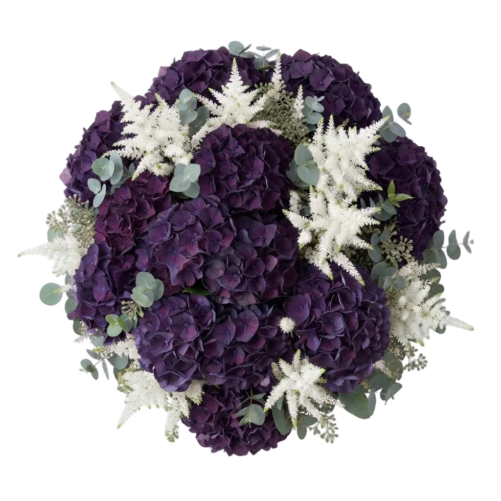 Deep Purple Hydrangea with Astilbe Bouquet