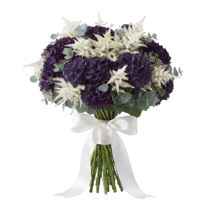 Deep Purple Hydrangea with Astilbe Bouquet