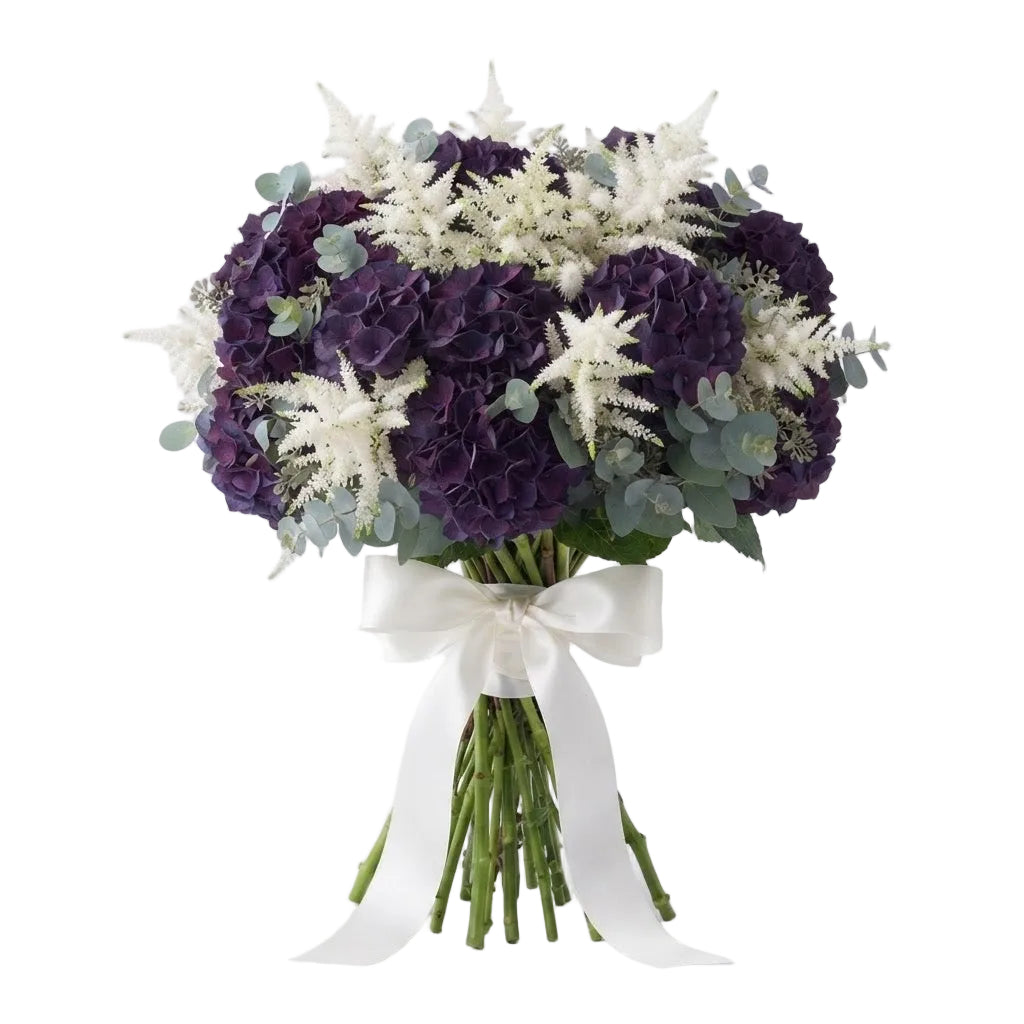 Deep Purple Hydrangea with Astilbe Bouquet