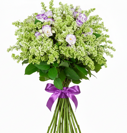 White Lilac with Lisianthus Bouquet