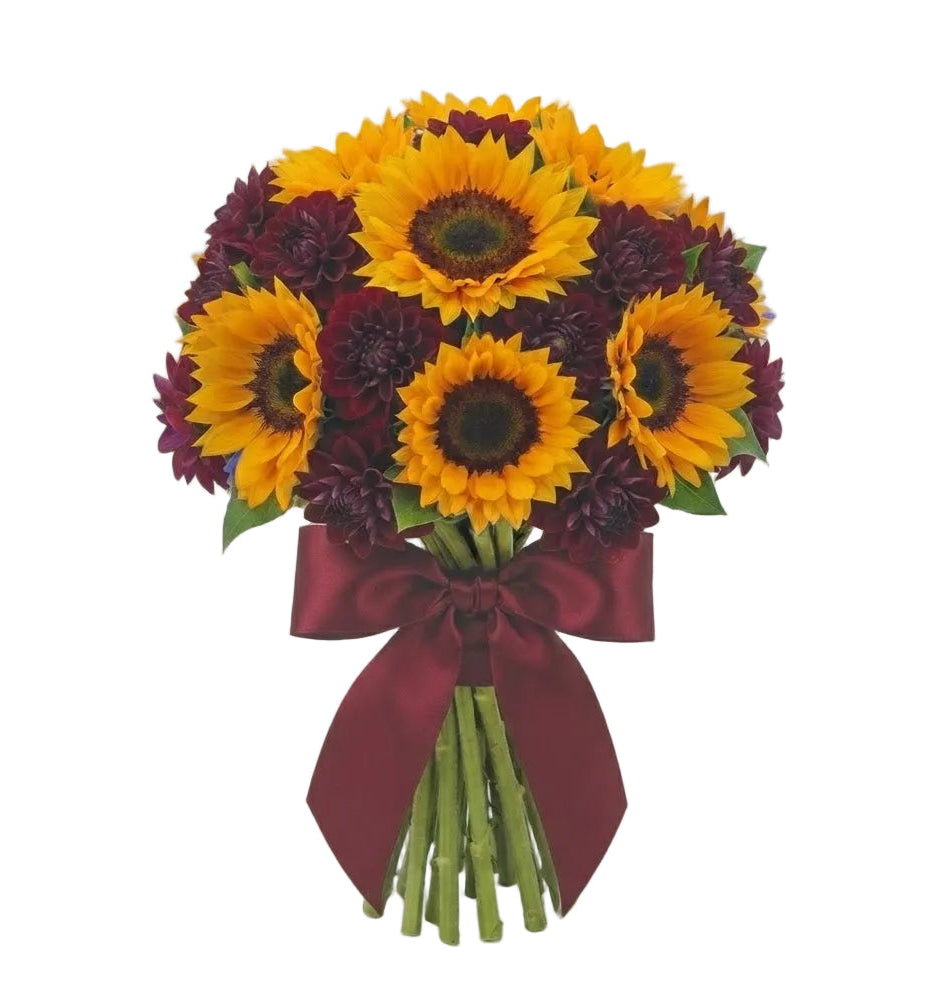 Gorgeous Bouquet of Sunflowers and Dahlia