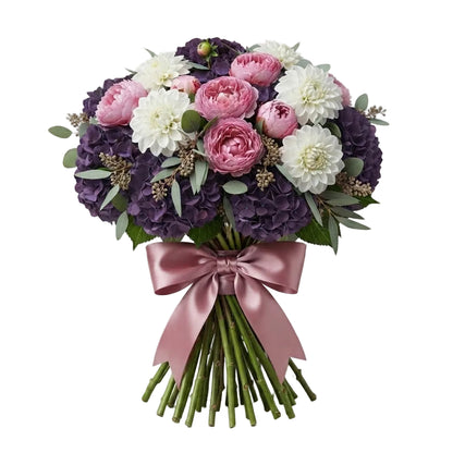 Luxe Bouquet of Hydrangea with Peonies and Dahlia