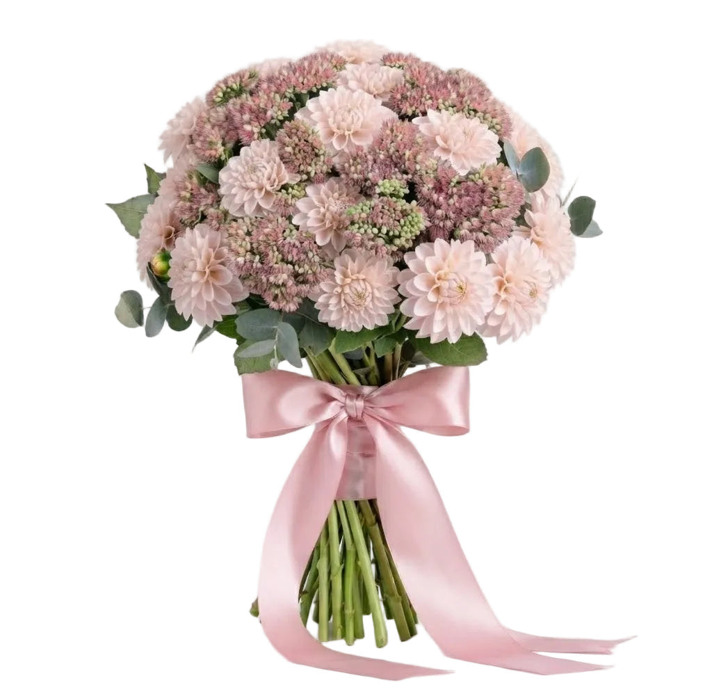 Luxury Bouquet of Dahlia and Pink Sedum
