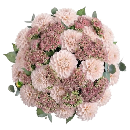 Luxury Bouquet of Dahlia and Pink Sedum