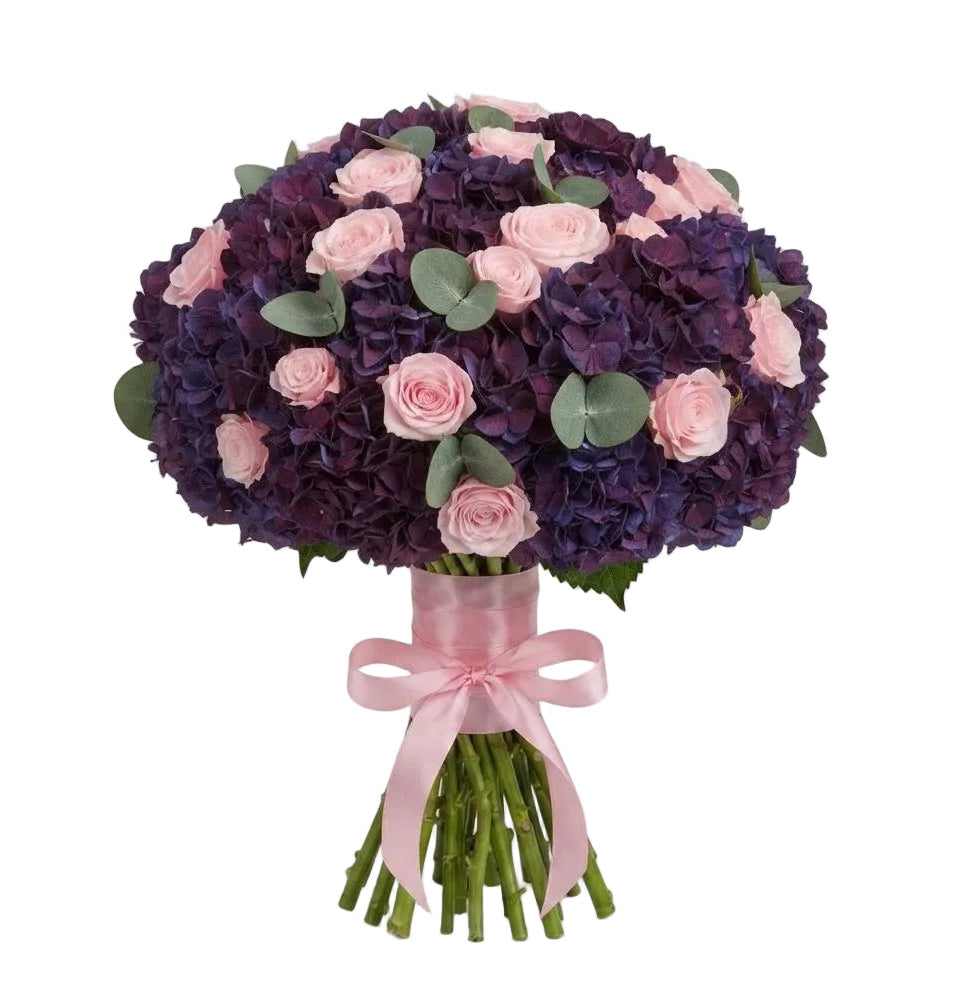 Luxury Hydrangea with Pink Roses Bouquet