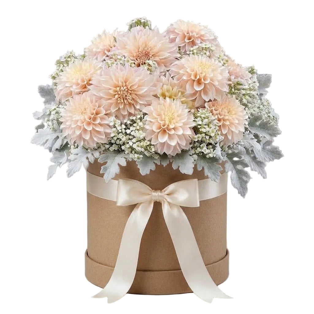 Luxury Ivory Dahlia Box Arrangement
