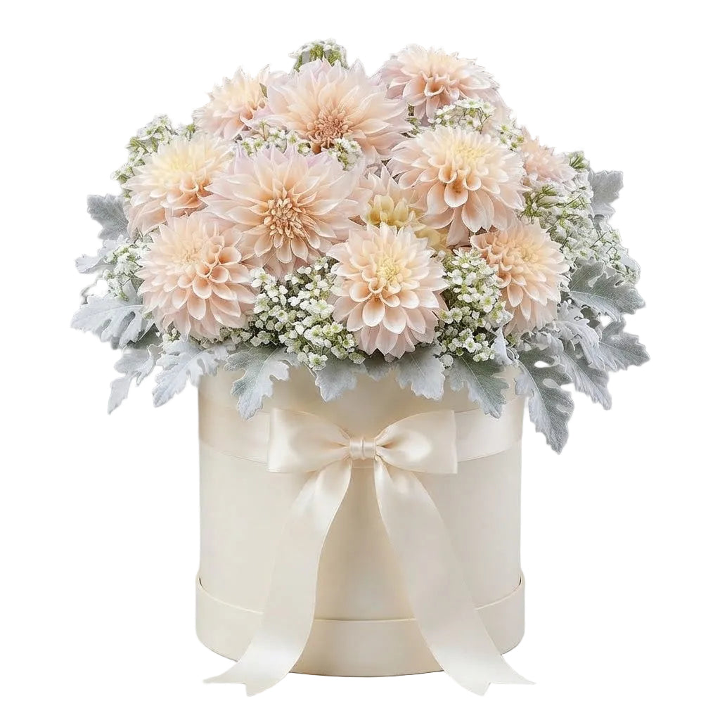 Luxury Ivory Dahlia Box Arrangement
