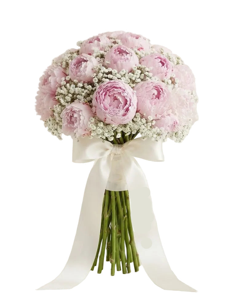Luxury Peonies Bouquet with Gypsophila