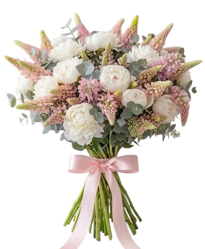 Luxury Peonies with Lupinus Bouquet