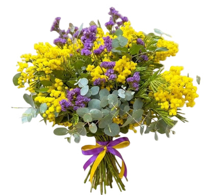 Mimosa in Purple Bouquet
