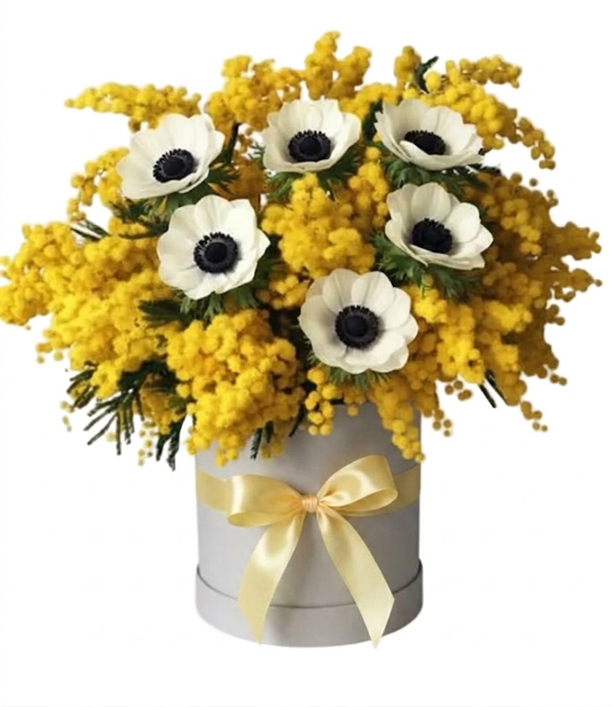Mimosa with Anemone Luxury Box