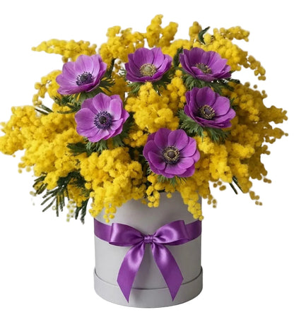 Mimosa with Anemone Luxury Box