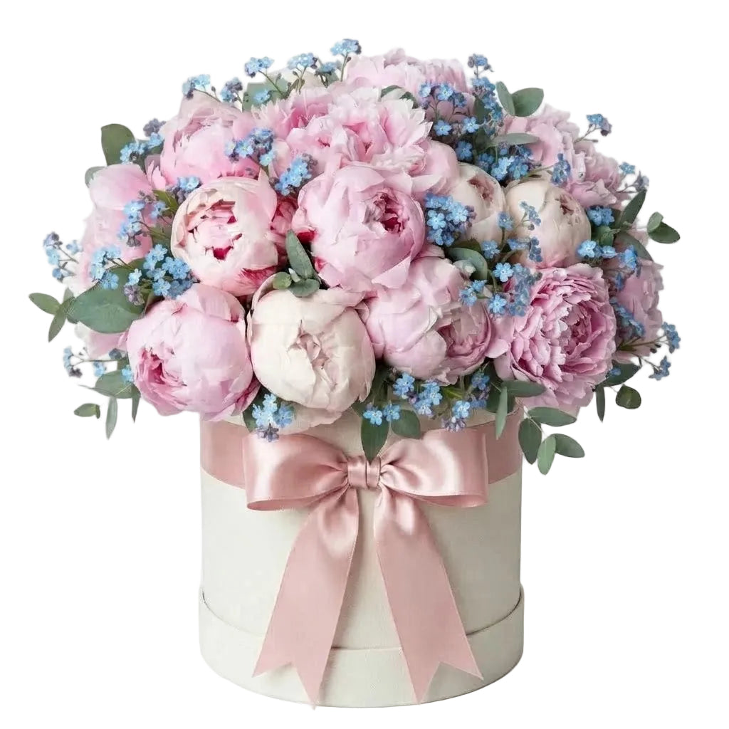 Peony & Forget-Me-Not Flower Box