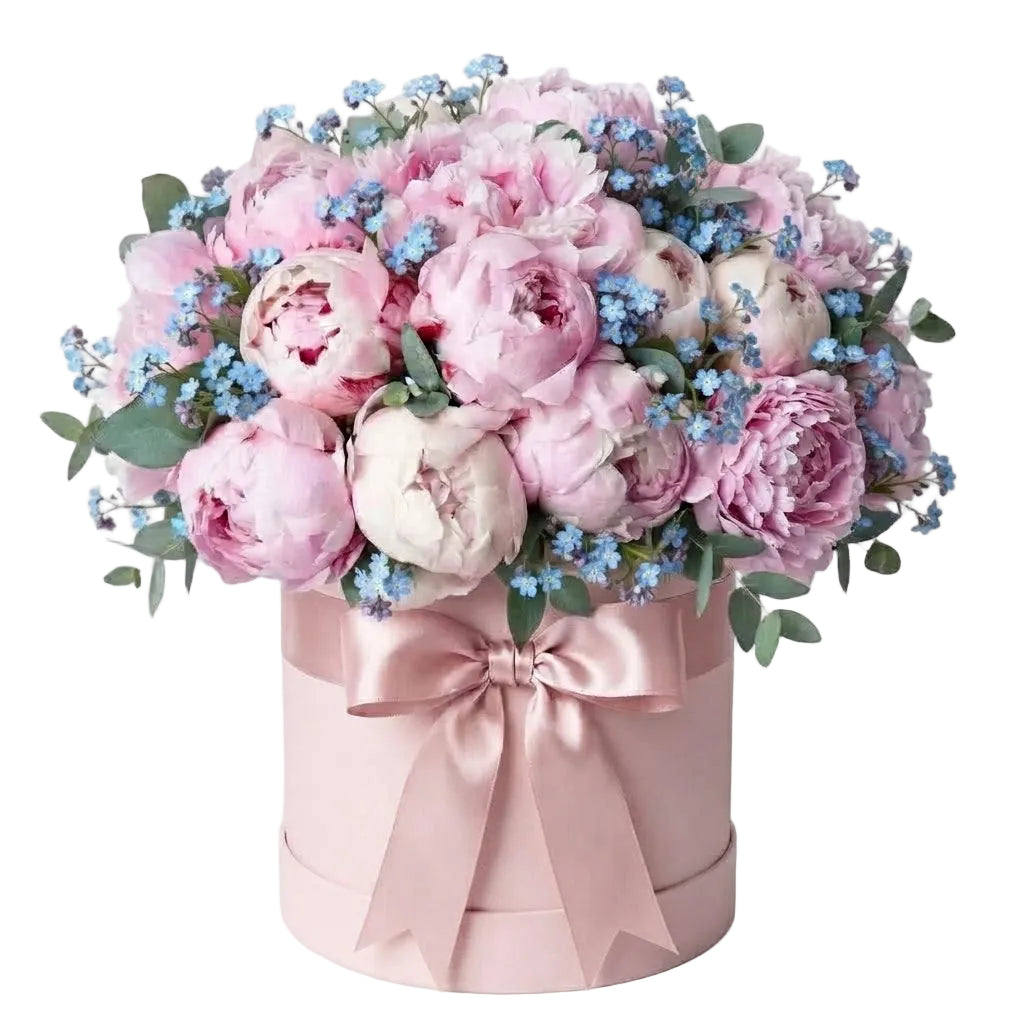 Peony & Forget-Me-Not Flower Box
