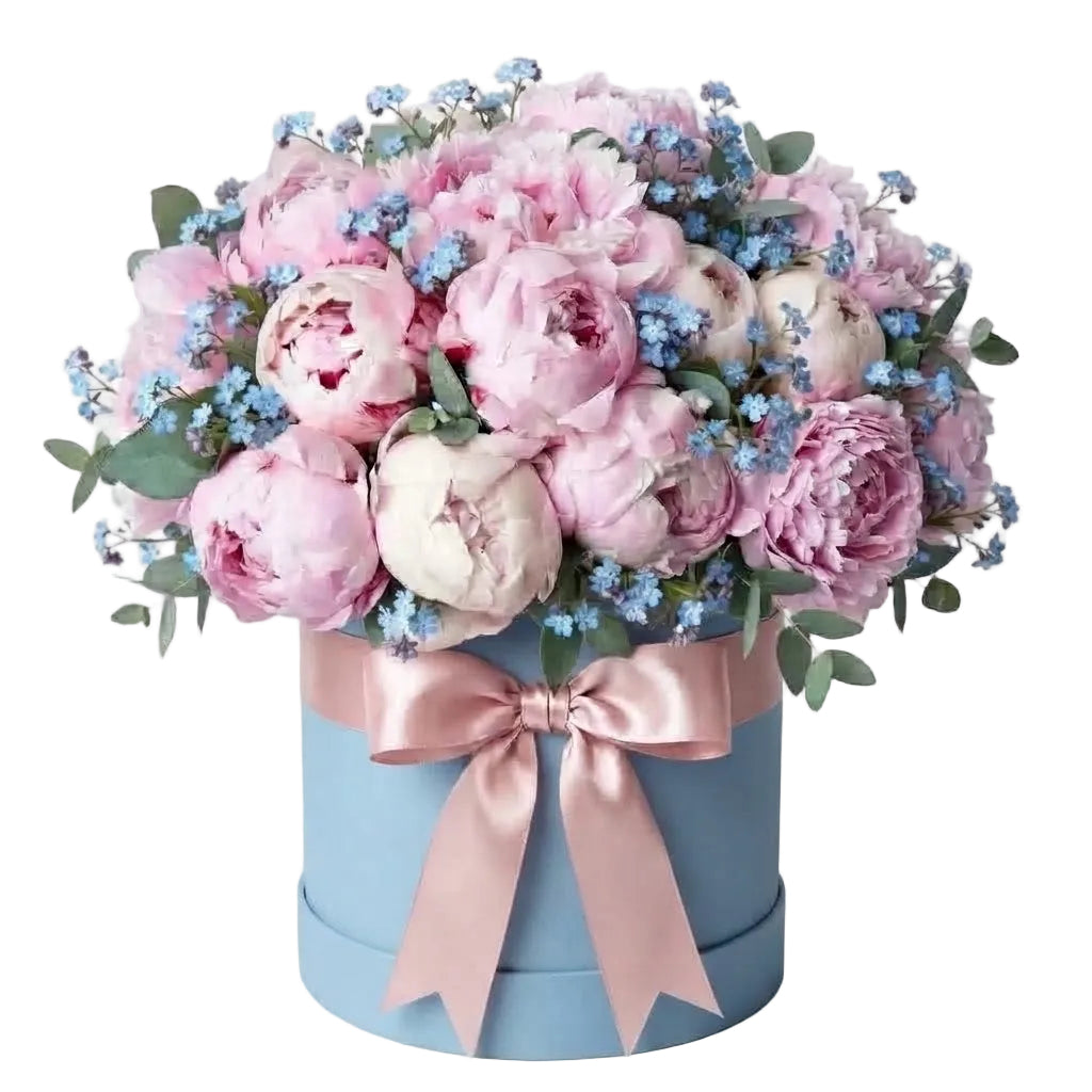 Peony & Forget-Me-Not Flower Box