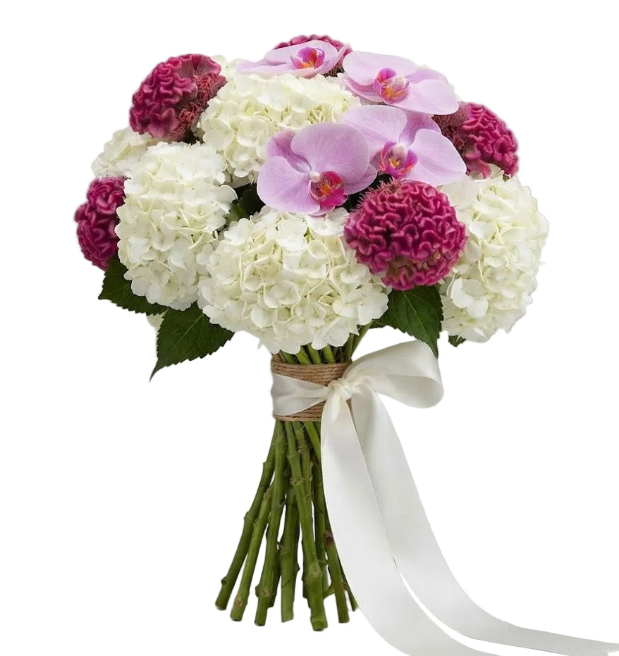 Pink Orchid & Hydrangea Celebration Bouquet