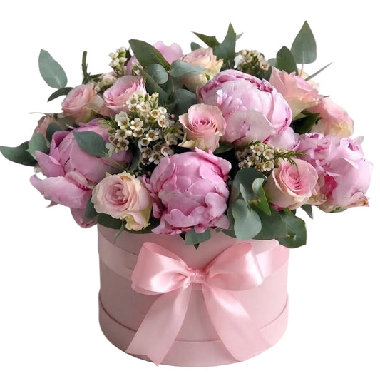 Pink Roses and Peony Box
