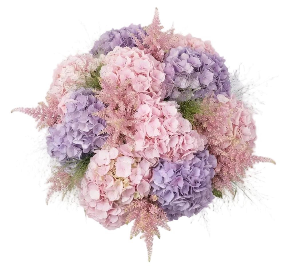 Pink and Lavender Hydrangea with Astilbe Bouquet