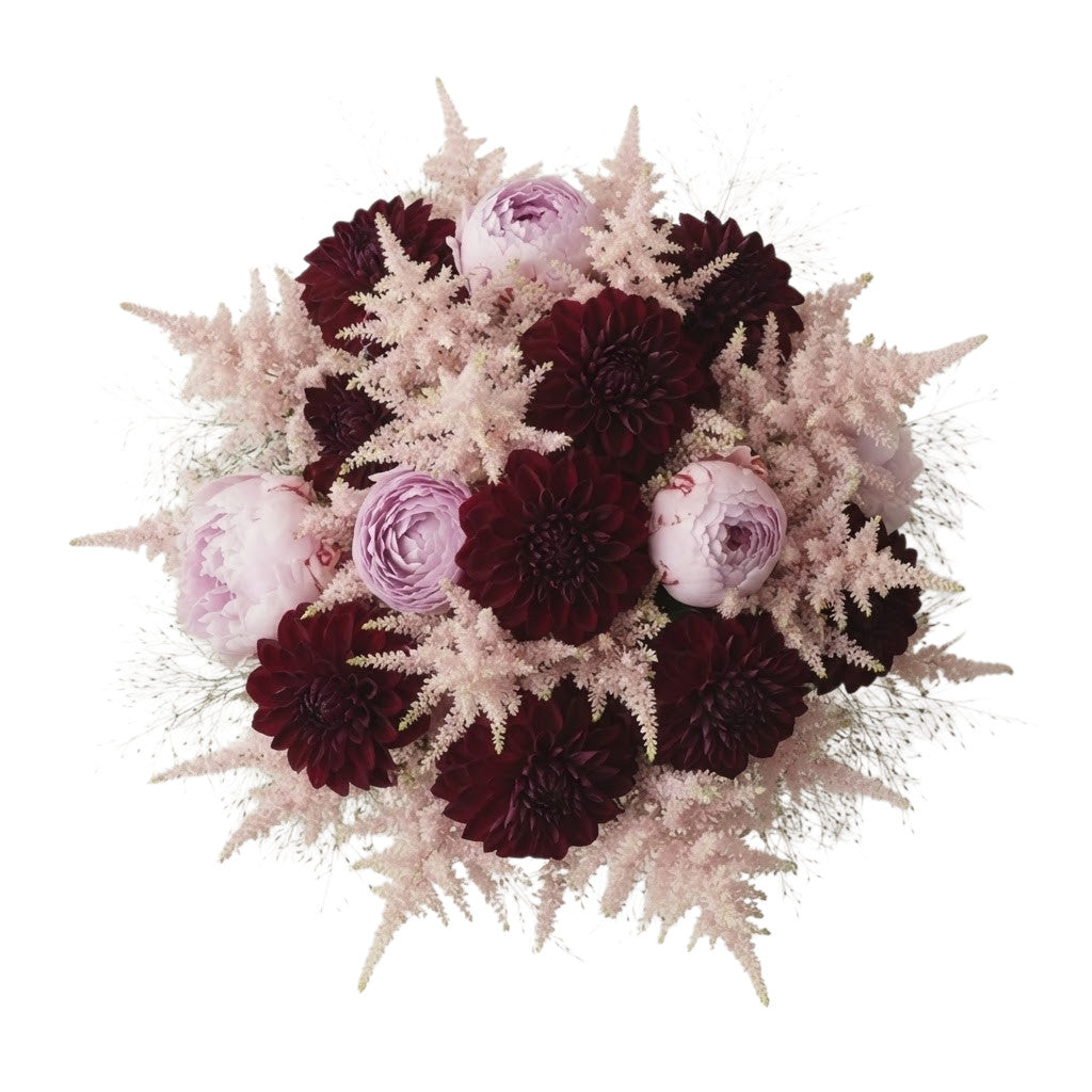 Premium Bouquet of Peonies and Dahlia with Astilbe