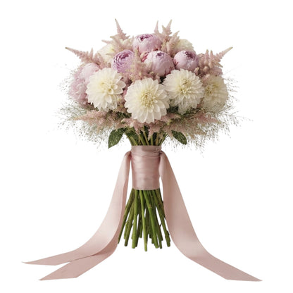 Premium Bouquet of Peonies and Dahlia with Astilbe