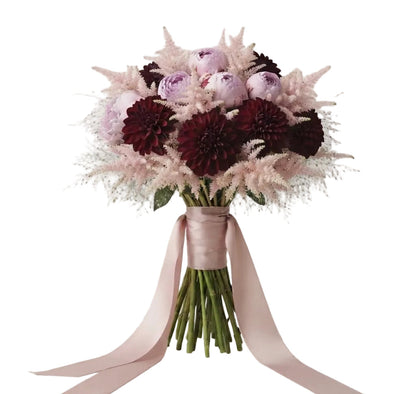Premium Bouquet of Peonies and Dahlia with Astilbe