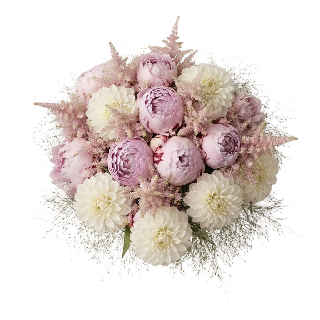 Premium Bouquet of Peonies and Dahlia with Astilbe
