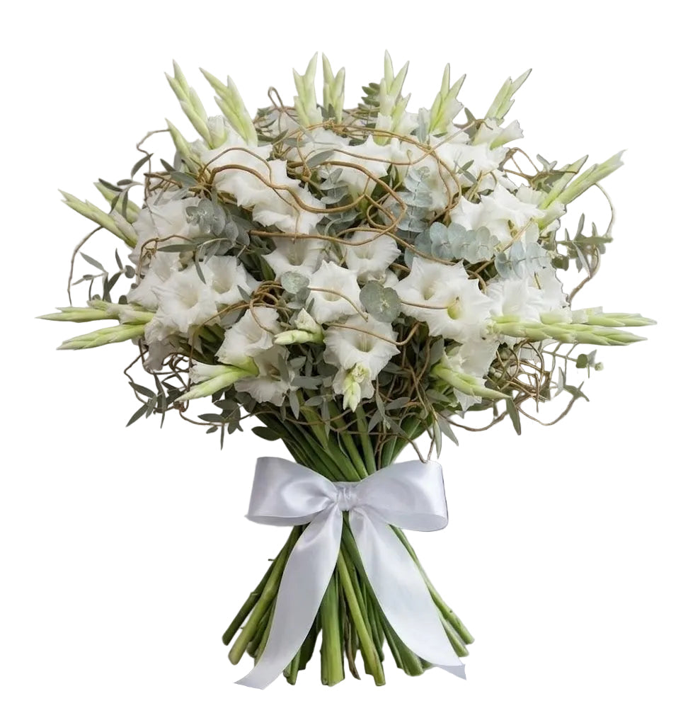 Premium Gladiolus Bouquet with Natural Willow