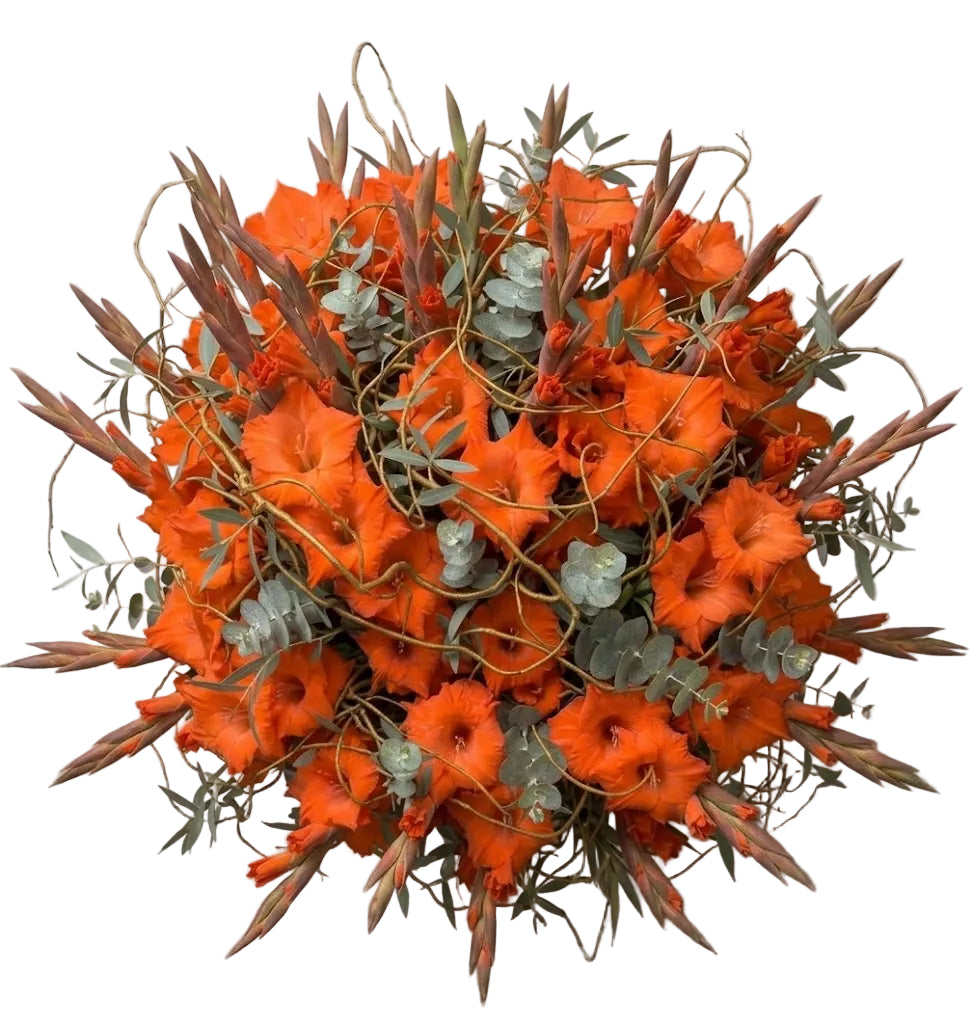 Premium Gladiolus Bouquet with Natural Willow