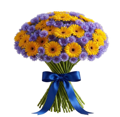 Pretty Bouquet of Gerbera and Cornflowers