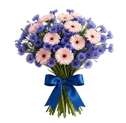 Pretty Bouquet of Gerbera and Cornflowers