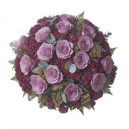 Pretty Bouquet of Roses and Sedum