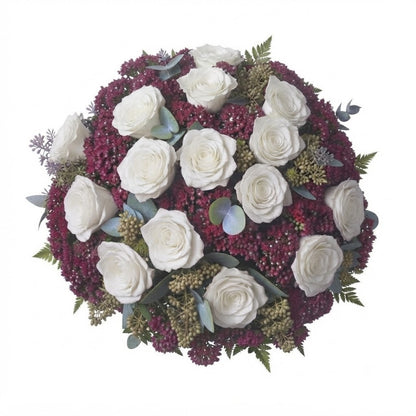 Pretty Bouquet of Roses and Sedum