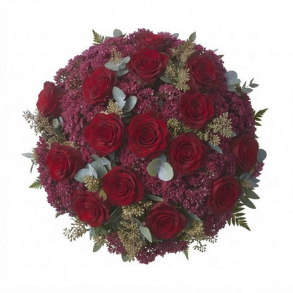 Pretty Bouquet of Roses and Sedum