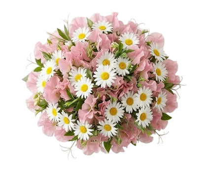 Pretty Bouquet of Sweet Peas and Daisy