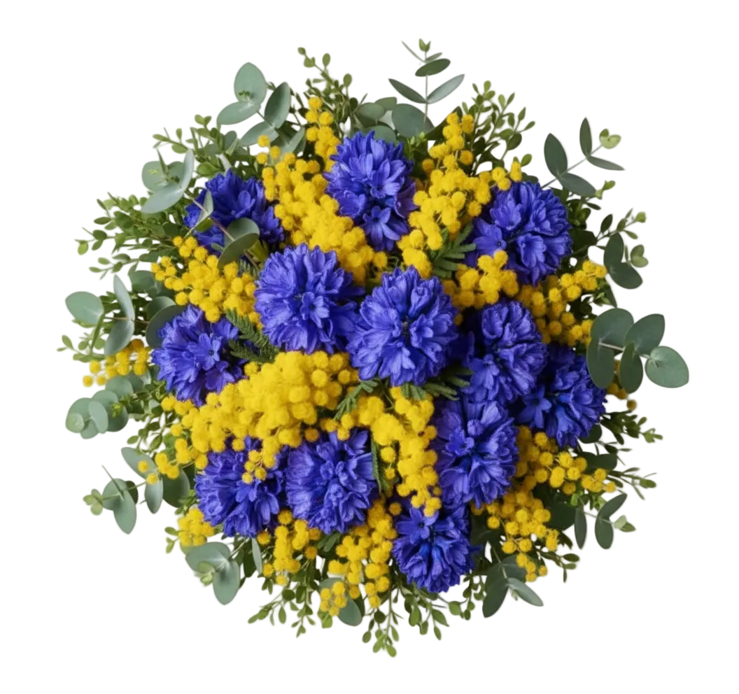 Pretty Hyacinth and Mimosa Bouquet