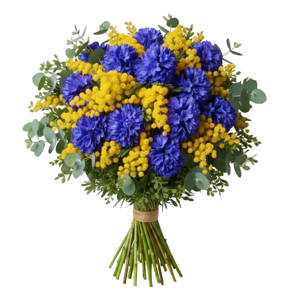 Pretty Hyacinth and Mimosa Bouquet