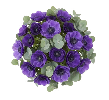 Purple Anemone with Greenery Bouquet
