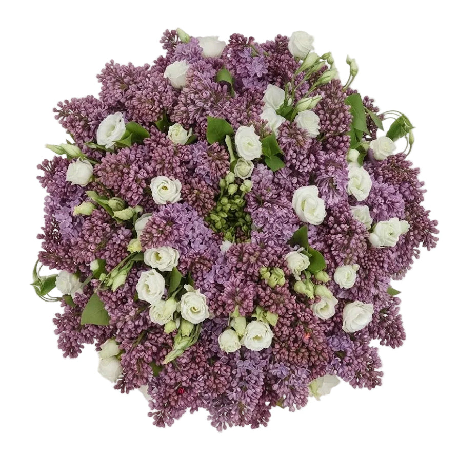 Purple Lilac with White Lisianthus Bouquet