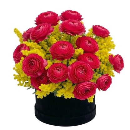 Ranunculus with Scented Mimosa Box