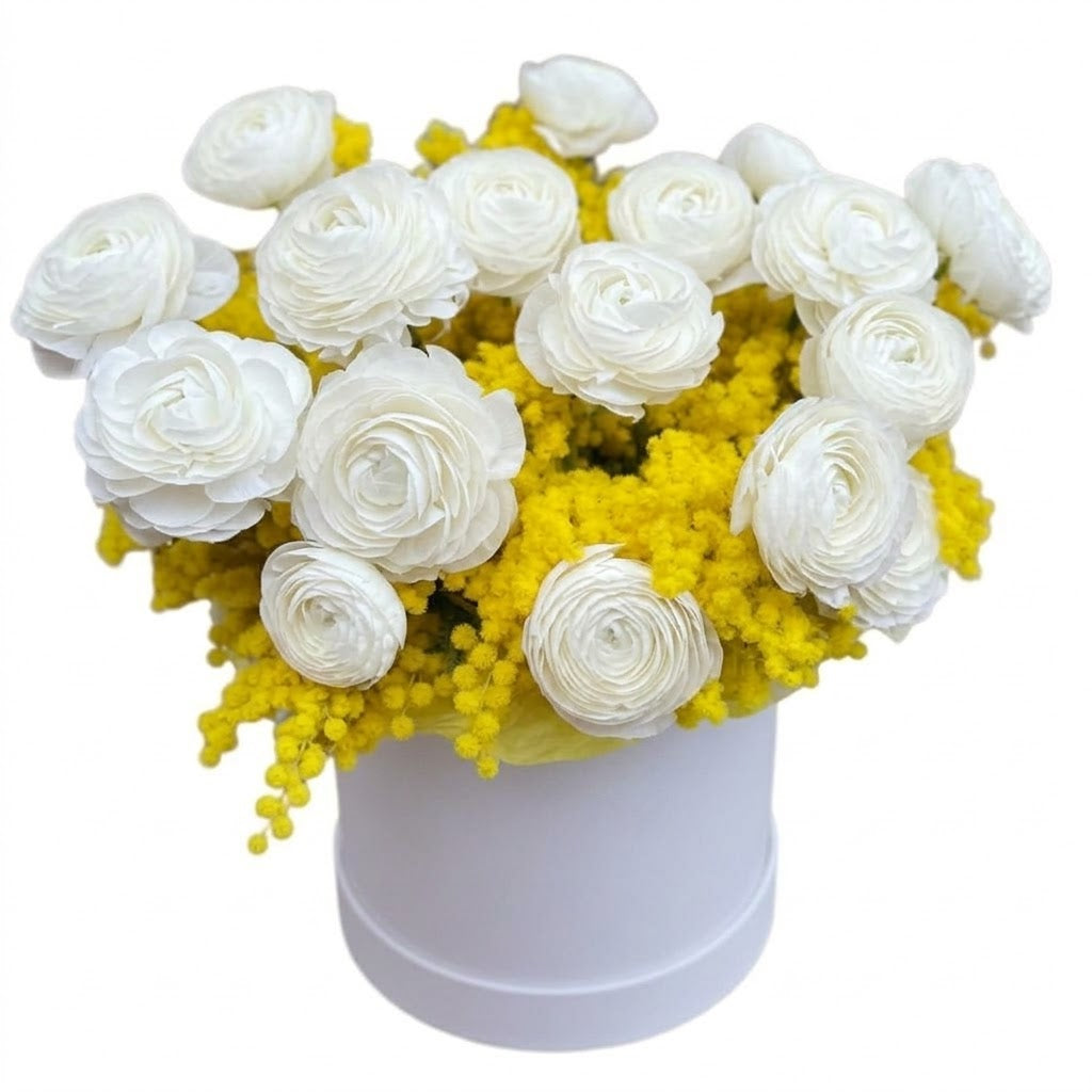Ranunculus with Scented Mimosa Box