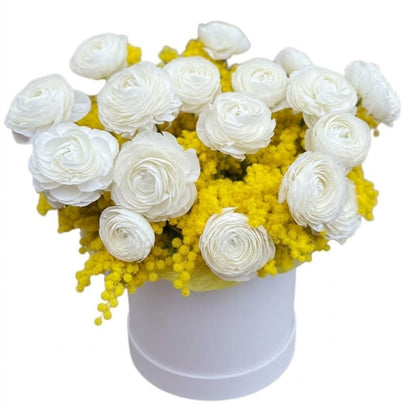 Ranunculus with Scented Mimosa Box