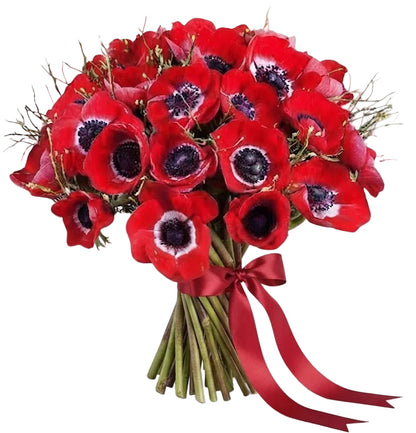 Red Anemone Classic Bouquet