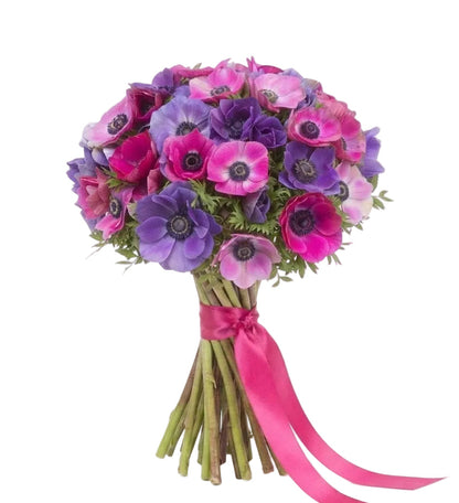 Shades of Pink and Purple Anemone Bouquet