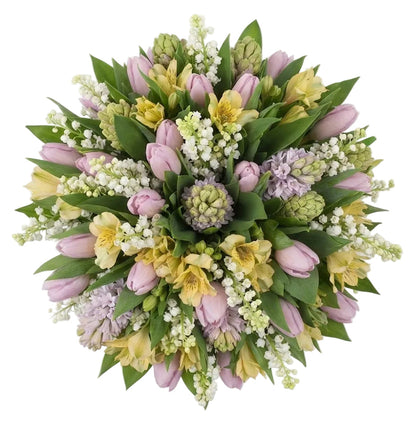 Spring Bouquet with Tulips and Hyacynth