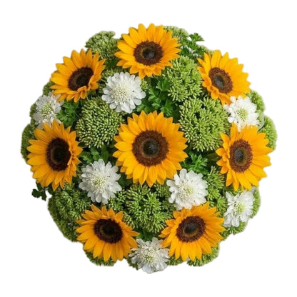 Sunflowers with Scabiosa and Sedum Bouquet