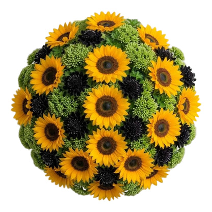 Sunflowers with Scabiosa and Sedum Bouquet
