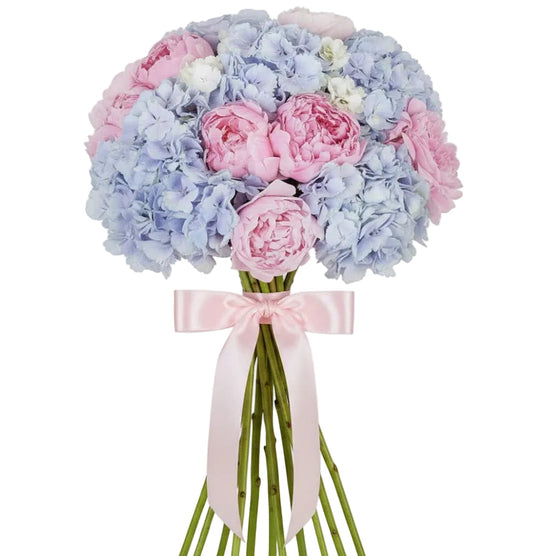 Luxury Blue Hydrangea with Peonies Bouquet